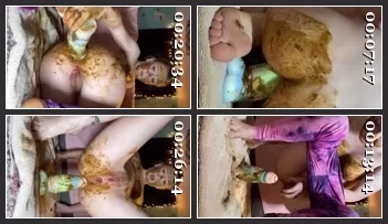 SexAndCandy18's Huge dildo quiet scat play
