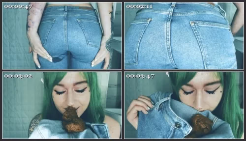 Freaky scat panty pooping play