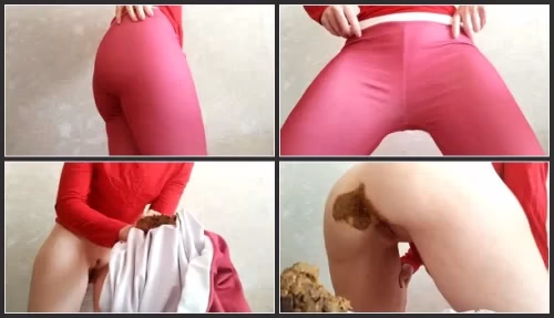 Dirty poo in leggings