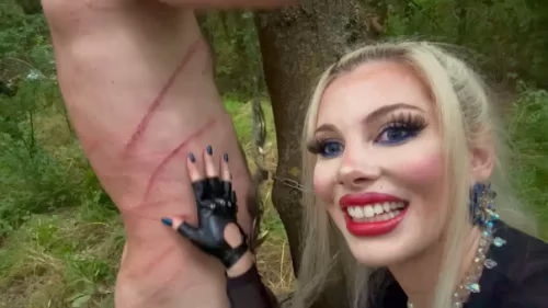 Cruel Sadistic Goddess Slavena Forest Flogging