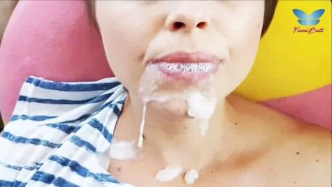 YasmiButt's Face fucking with chunky cum drool