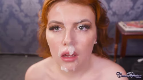 Jasmine Brooks takes on her face his thick cum strings