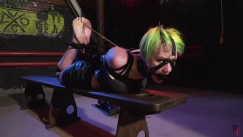 Astrid - Tight belt hogtie and big ballgag | BDSM Video