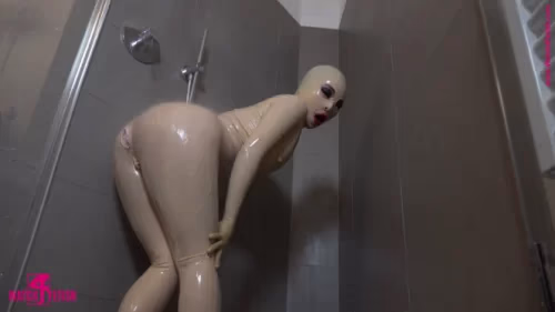 Miyu - Peeing and Shower in Latex | Zentai Video