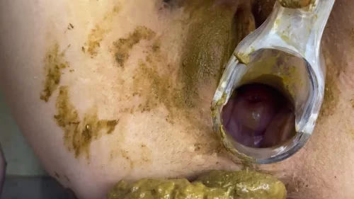 P00girl - Pooping big shit and stuffing it inside
