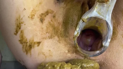 P00girl - Pooping big shit and stuffing it inside