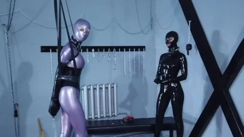 Mistress Roxi - Purple latex slavegirl | Fetish Video