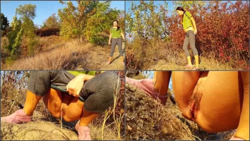 Public Pissing On Jogging Trail - Dream4Angel - FetishMania