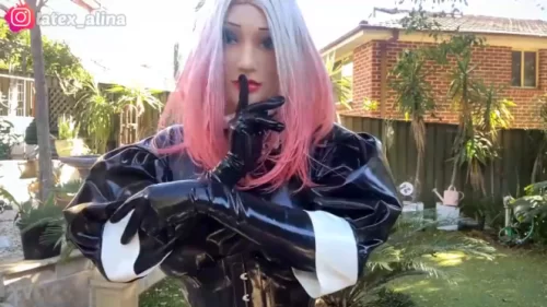 LatexAlina - Doll In Maid Dress And Tight Corset | Weird Video