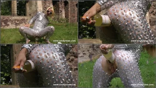 Cyber Lady With Wine Bottle Anal Fuck In Public - Sindy Rose - MILF