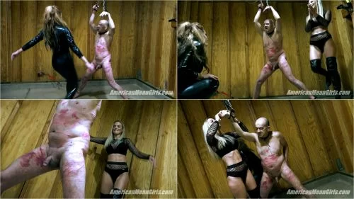 Princess Carmela - Slams her booted-foot up into his balls - Genital punishment