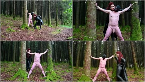 Lady Renee - Kicked Between The Trees - Genital punishment