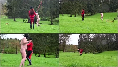 Lady Renee - Ball Stretching Pony Jumping - Genital punishment