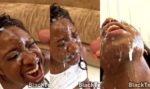 Amile Waters - Ebony Teen Bukkake | Cum Play Video