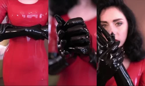 Miss Ellie Mouse - A Girl in a Red Latex Dress | Shiny Clothes Video