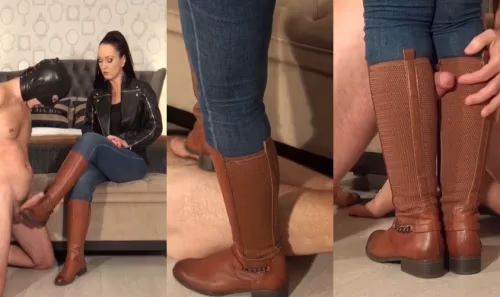 Fetish Liza - Cum On My Brown Leather Boots | Soles Video