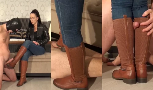 Fetish Liza - Cum On My Brown Leather Boots | Soles Video