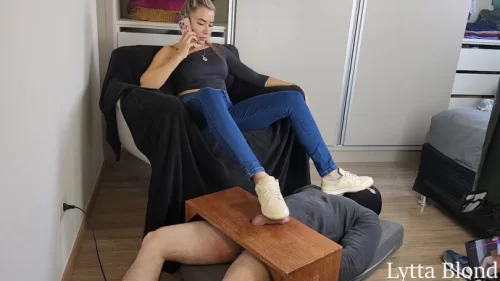 Lytta Blond - Hard Ballbusting And Cuckold Cum Lick | Punishment Video