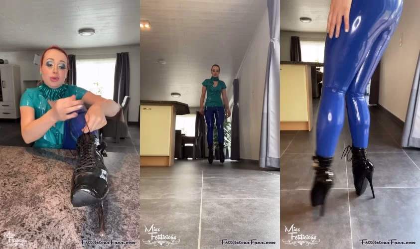 Miss Fetilicious - Ballet Boots Training Session | Shiny Clothes Video