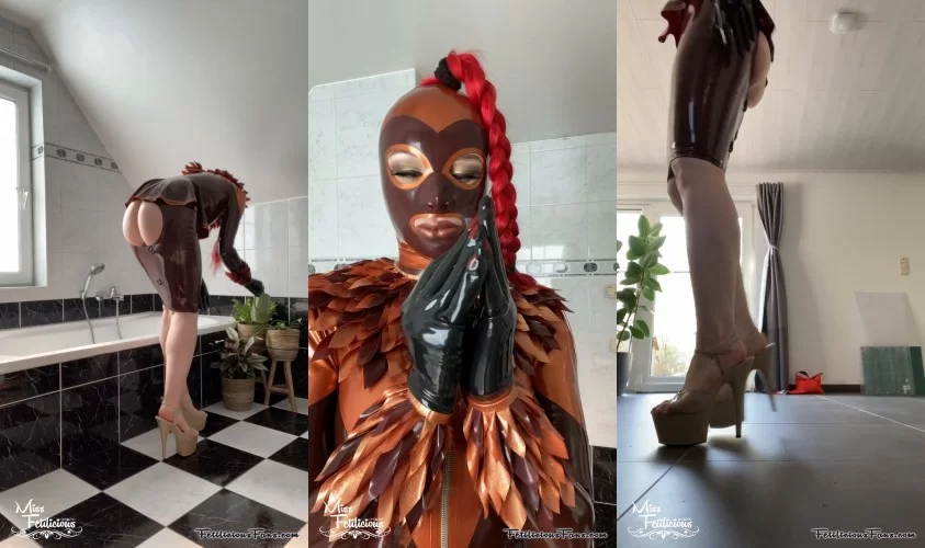 Miss Fetilicious - Daily Life in Latex | Shiny Clothes Video