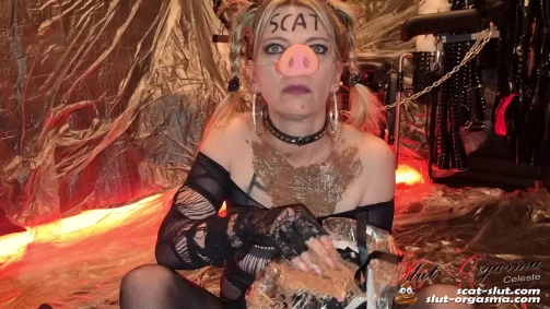 SlutOrgasmaCeleste - Scat pig eats own puke | Shocking Video