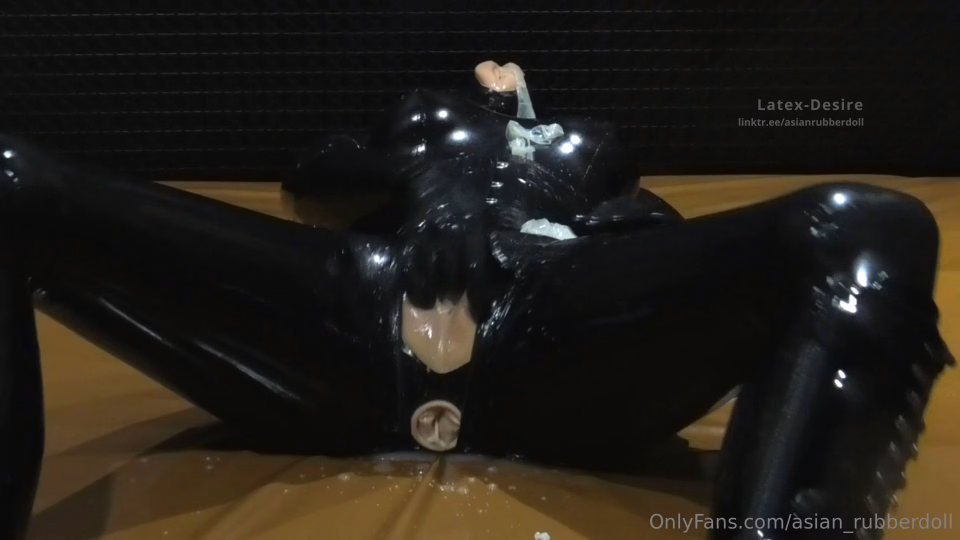 AsianRubberdoll - Fake Latex Pussy Is Horny For Cum | Shiny Clothes Video