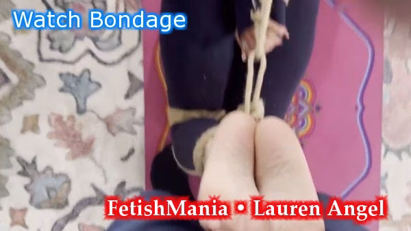 Lauren Angel - Cinches into a strict rope hogtie and tickled | BDSM Video